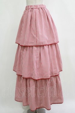画像2: merry jenny / ギンガムティアードスカート  レッド H-26-01-19-012-LO-SK-KB-ZH