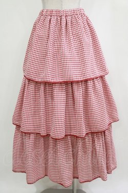画像3: merry jenny / ギンガムティアードスカート  レッド H-26-01-19-012-LO-SK-KB-ZH