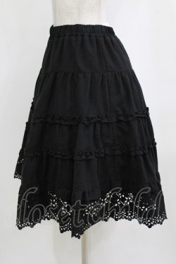 画像2: axes femme / カットワークスカート  ブラック H-26-01-19-016-AX-SK-KB-ZH