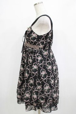 画像2: axes femme / ローズリースシフォンワンピース  ブラック H-26-01-19-018-AX-OP-KB-ZH