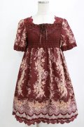 axes femme / ローズレースプリントチュニック  ワイン H-26-01-19-021-AX-TO-KB-ZH