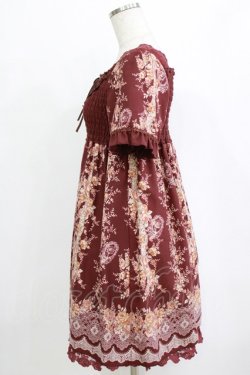 画像2: axes femme / ローズレースプリントチュニック  ワイン H-26-01-19-021-AX-TO-KB-ZH