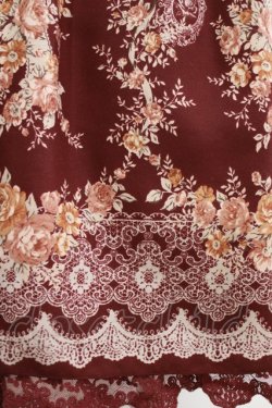 画像4: axes femme / ローズレースプリントチュニック  ワイン H-26-01-19-021-AX-TO-KB-ZH