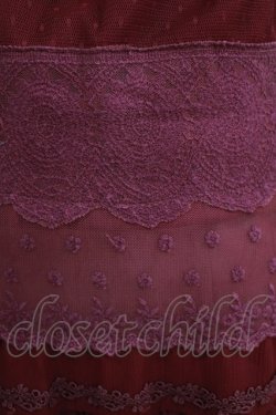 画像4: axes femme / チュールプリーツスカート  ワイン H-26-01-19-023-AX-SK-KB-ZH