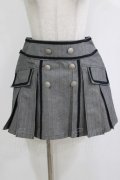 BPN / ダブルボタンタックスカート  グレー H-26-01-19-025-GO-SK-KB-ZH