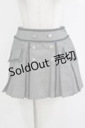 BPN / ダブルボタンタックスカート  グレー H-26-01-19-025-GO-SK-KB-ZH