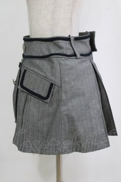 画像2: BPN / ダブルボタンタックスカート  グレー H-26-01-19-025-GO-SK-KB-ZH