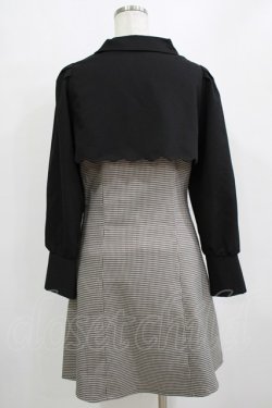 画像3: Fi.n.t / スカラップ使いレイヤードチェックワンピース Free BLACK×GY H-26-01-20-024-CA-OP-NS-ZH