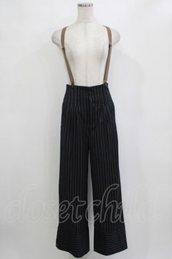 画像1: an another angelus / サスペンダー付きピンストライプパンツ S NAVY H-26-01-20-027-CA-PA-NS-ZH