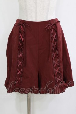 画像1: axes femme POETIQUE / レースアップキュロットパンツ M ワイン H-26-01-20-029-AX-PA-NS-ZH