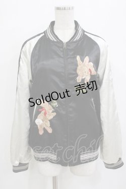 画像1: PINK HOUSE / うさぎ刺繍ブルゾン Free ブラック H-26-01-20-036-LO-JA-NS-ZH