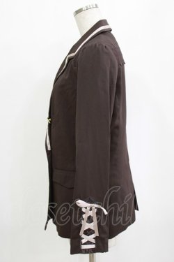 画像2: axes femme / 袖レースアップジャケット M ブラウン H-26-01-20-037-AX-JA-NS-ZH