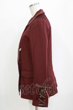 画像2: axes femme / 袖レースアップジャケット M ワイン H-26-01-20-038-AX-JA-NS-ZH