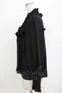 画像2: axes femme Kawaii / スタンド襟フリルブラウス M ブラック H-26-01-20-042-AX-BL-NS-ZH