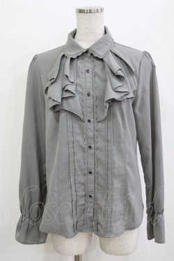 画像1: axes femme / ラッフルフリルブラウス M グレー H-26-01-20-045-AX-BL-NS-ZH