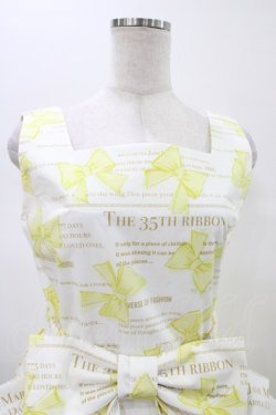 画像4: Jane Marple / The 35th ribbonスクエアドレス  オフホワイト×イエロー H-26-01-20-1040-JM-OP-KB-ZH