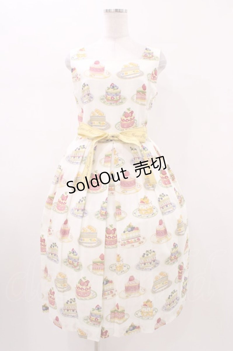 画像1: Jane Marple / Anniversary cakesスクエアドレス  アイボリー H-26-01-20-1041-JM-OP-KB-ZH (1)