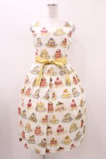 画像1: Jane Marple / Anniversary cakesスクエアドレス  アイボリー H-26-01-20-1041-JM-OP-KB-ZH (1)