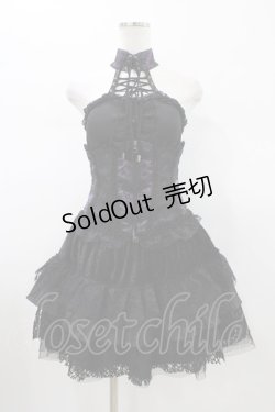 画像1: Qutie Frash / ジャガード切替ホルターワンピース  紫 H-26-01-20-1043-QU-OP-KB-ZH