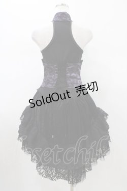 画像2: Qutie Frash / ジャガード切替ホルターワンピース  紫 H-26-01-20-1043-QU-OP-KB-ZH