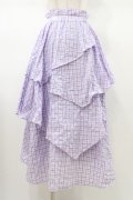 Candy Stripper / RANDOM FLARE CHECKスカート  ラベンダー H-26-01-20-1045-PU-SK-KB-ZH