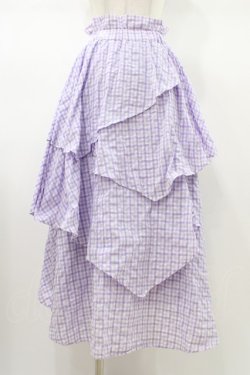 画像1: Candy Stripper / RANDOM FLARE CHECKスカート  ラベンダー H-26-01-20-1045-PU-SK-KB-ZH
