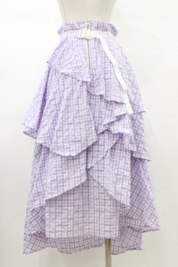 画像2: Candy Stripper / RANDOM FLARE CHECKスカート  ラベンダー H-26-01-20-1045-PU-SK-KB-ZH