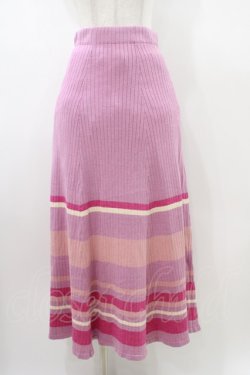 画像1: Candy Stripper / MULTI BORDER RIB SKIRT  ピンク H-26-01-20-1046-PU-SK-KB-ZH
