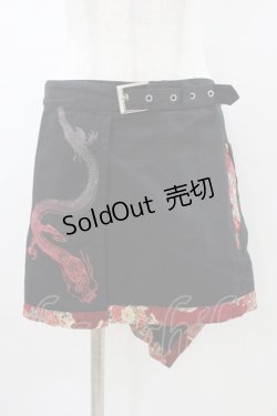 画像1: gouk / 変形ラップスカート  ブラック H-26-01-20-1051-GO-SK-KB-ZH