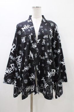画像1: NieR Clothing / プリント着物袖羽織 F 黒 H-26-01-20-1054-PU-TO-KB-ZH