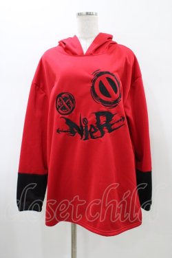 画像1: NieR Clothing / 長袖プルパーカー F 赤 H-26-01-20-1055-PU-TO-KB-ZH