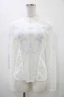 画像1: Candy Stripper / TATTOO LACE SHEER   オフホワイト H-26-01-20-1057-PU-TO-KB-ZH