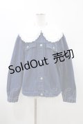 Candy Stripper / FRILL COLLARジャケット  ブルー H-26-01-20-1060-PU-JA-KB-ZH