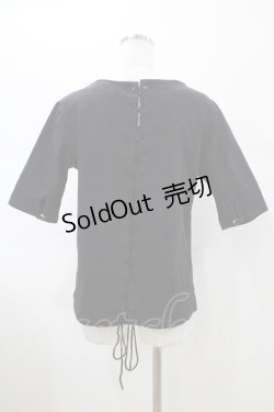 画像2: gouk / バック編上げ半袖カーディガン  ブラック H-26-01-20-1063-GO-TO-KB-ZH