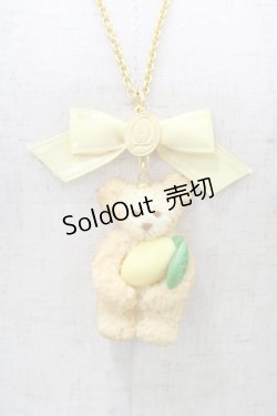画像1: Q-pot. / テディベアクッキーネックレス  ミルククッキー×レモン H-26-01-20-1021-QP-AC-KB-ZH