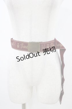 画像1: Jane Marple / ロゴリボンベルト  ワイン H-26-01-20-1022-JM-ZA-KB-ZH