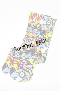 画像1: HYPER CORE / プリントニーハイ  総柄イエロー H-26-01-20-1028-PU-ZA-KB-ZH