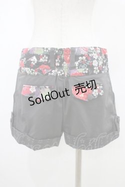 画像2: gouk / 和柄切替ショートパンツ  グレー H-26-01-20-1035-GO-PA-KB-ZH