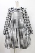 Candy Stripper / TINY RIBBON CHECK DRESS  オフホワイト×ブラック H-26-01-20-1039-PU-OP-KB-ZH
