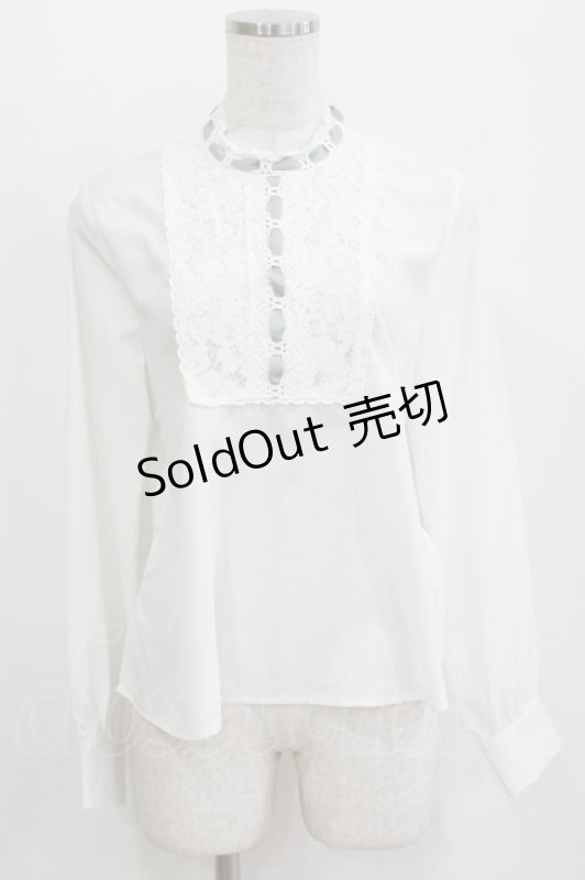 画像1: an another angelus / はしごレースヨークプルオーバーブラウス Free WHITE×GY H-26-01-20-053-CA-BL-NS-ZH (1)