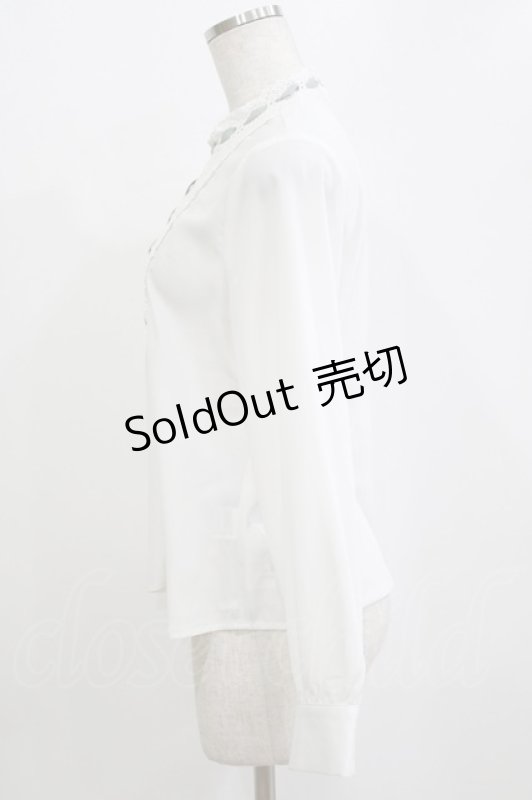 画像2: an another angelus / はしごレースヨークプルオーバーブラウス Free WHITE×GY H-26-01-20-053-CA-BL-NS-ZH (2)