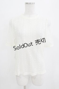 画像1: F&A / ストライプレース5分袖トップス Free IVORY H-26-01-20-056-LO-TO-NS-ZH