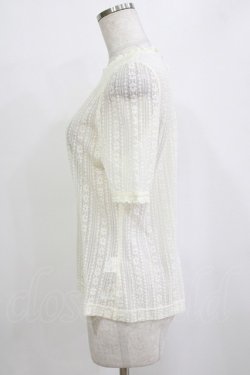 画像2: F&A / ストライプレース5分袖トップス Free IVORY H-26-01-20-056-LO-TO-NS-ZH