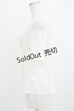 画像2: F&A / ストライプレース5分袖トップス Free IVORY H-26-01-20-056-LO-TO-NS-ZH