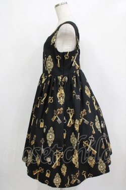 画像2: LIEF / Classic Key Printジャンパースカート L/XL ブラック H-26-01-20-005-LO-OP-NS-ZH