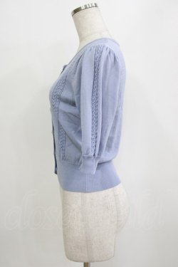 画像2: F&A / プチローズ釦レーシー半袖カーディガン Free BLUE H-26-01-20-057-LO-TO-NS-ZH