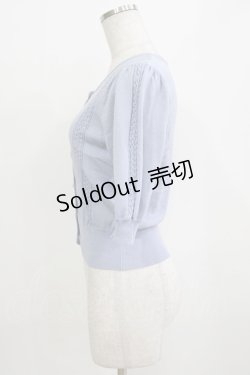 画像2: F&A / プチローズ釦レーシー半袖カーディガン Free BLUE H-26-01-20-057-LO-TO-NS-ZH