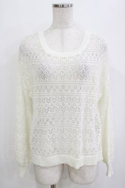 画像1: axes femme / レースアップ透かし編みニット Free オフ H-26-01-20-058-AX-TO-NS-ZH