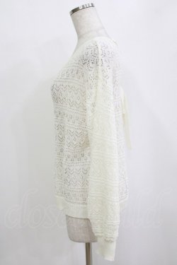 画像2: axes femme / レースアップ透かし編みニット Free オフ H-26-01-20-058-AX-TO-NS-ZH