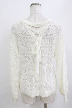 画像3: axes femme / レースアップ透かし編みニット Free オフ H-26-01-20-058-AX-TO-NS-ZH